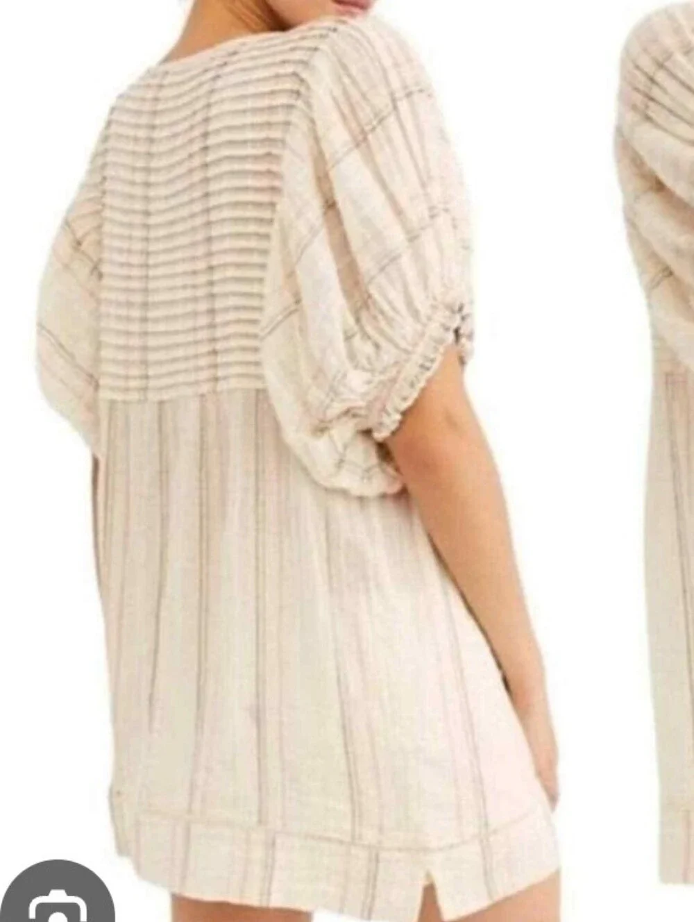 Free People Elsie Yard Dye Babydoll Mini Tunic Dress 100% Cotton Size XS